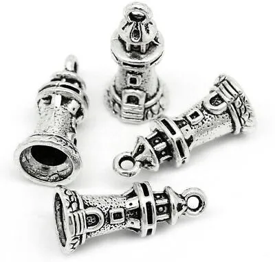 5 X Lighthouse Sea Sailor Ships Charms Jewellery Making Pendants Tibetan Silver • £1.99