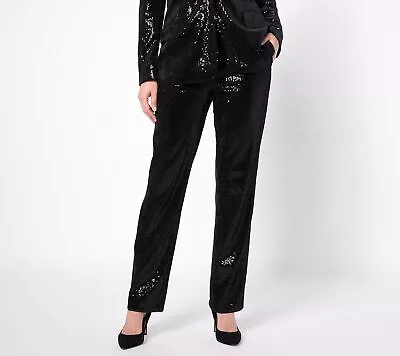 Isaac Mizrahi Live! Women's Pants Sz XL Always Sequin Black A624663 • $30.80