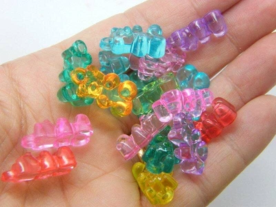 £2.30 • Buy 40 Teddy Bear Charms Jelly Sweet Random Mixed Acrylic FD791