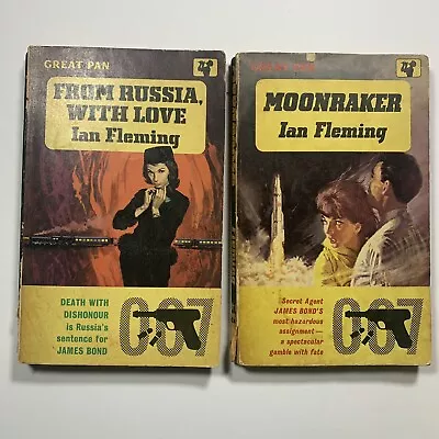 2 1962 Pan Books From Russia With Love / Moonraker Ian Fleming James Bond 007 • $24.99