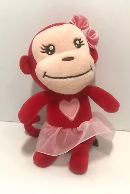 Hallmark Luv Monkey Mini Plush Stuffed Animal With Valentine’s Pink Heart • $5.99