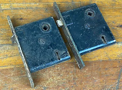 Pair Antique Door MORTISE LOCKS Door Knob Tested Works! Old Maine Hardware • $29