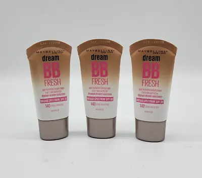 3 Maybelline Dream BB Fresh Skin Hydrating Beauty 8 In 1 Skin Perfector 140 Deep • $10.36