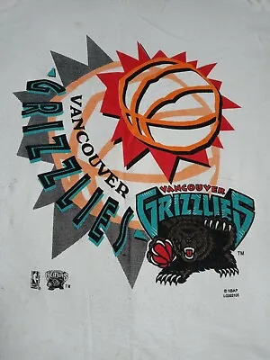 Rare 1990s Vintage T-Shirt Vancouver Grizzlies NBA Single Stitch Size L Mugts  • $84.15