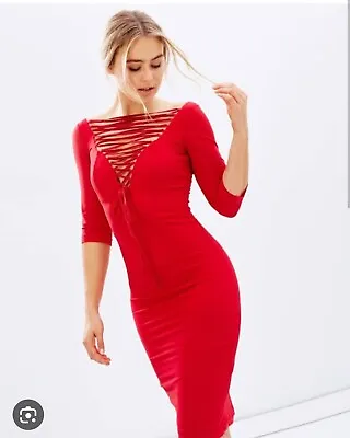 Wheels And Dollbaby Red Tie Me Up Tie Me Down Dress - Size 8 BNWT • $170