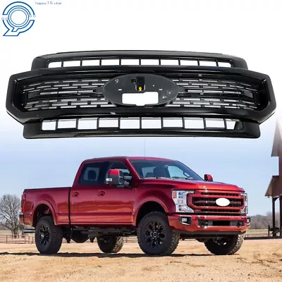 Fit For 2020 2021 2022 Ford F-250 F-350 Super Duty Sport Glossy Black Grille • $240.88