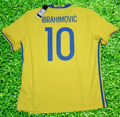 Sweden Soccer Jersey Football Shirt #10 Ibrahimovic 100% Original XL 2016/2017 • $201.33