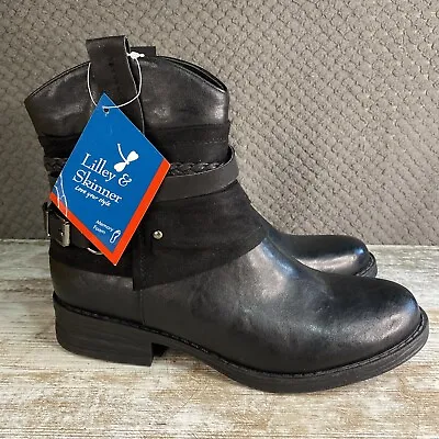 Lilley & Skinner Ankle Boots Black Leather Women's Boots UK 7  EU 40 New Tags • £24.75