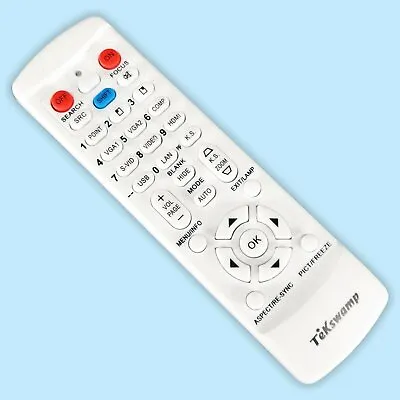 TeKswamp Remote Control For Mitsubishi WD8200LU WD3300U Projectors New White • $20.33