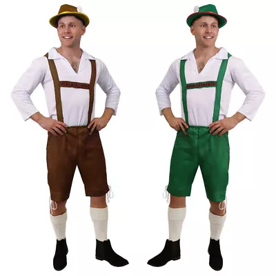 £16.99 • Buy Mens Oktoberfest Bavarian Costume German Beer Guy Lederhosen Adults Fancy Dress