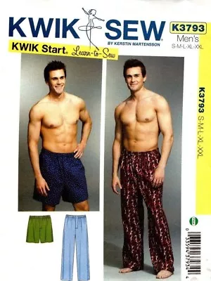 Kwik Sew Sewing Pattern K3793 3793 Men's Sleep Pants & Shorts • $15