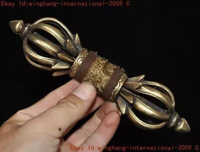 Old Tibet Buddhism Temple Bronze Vajra Dorje Phurpa Exorcism Talisman Faqi • $89