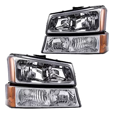 Headlights Assembly Chevy Avalanche Silverado Parts Car Front Lamps 2003-2006 • $69.20