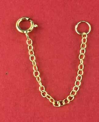 9ct Gold Extender Safety Chain Bracelet Necklace 1  To 8  ( One Bolt Ring ) • £17.85