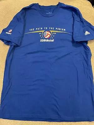 Mens New Adidas Team USA Olympics Volleyball Shirt Royal Blue $35 Small • $13.99