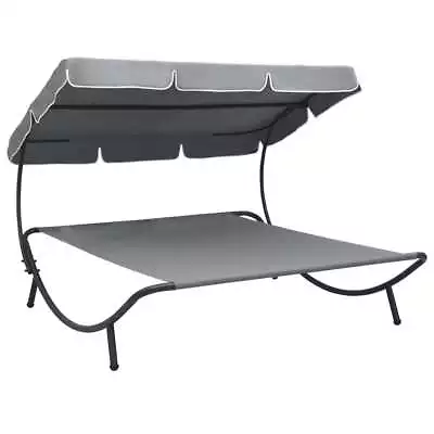 Outdoor Lounge Bed With Canopy Outdoor Seating Garden Daybed Sun Bed VidaXL • £112.99