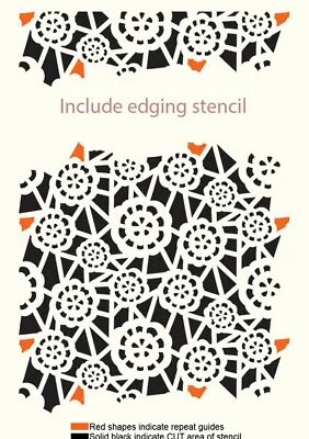 Lace Stencil Pattern Repeatable Reusable Furniture Wood Cards Crafts Art LA45 • £4.99