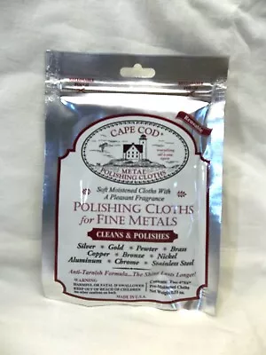 Cape Cod Fine Metals Polishing Cloths Package Of 2 Cleans & Polishes  Free Ship  • $8.89