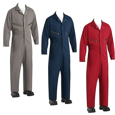 NEW Red Kap Men's Zip-Front Cotton Coveralls Industrial Work Uniform CC18 • $36.98