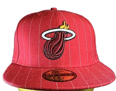 Vintage Rare New Era Pinstripe NBA Miami Heat Basketball | Cap | Hat 7 3/4 • £79