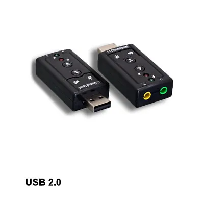 Kentek USB 2.0 Virtual 7.1 Channels Audio Mic Sound Adapter For PC MAC Linux Blk • $16.91