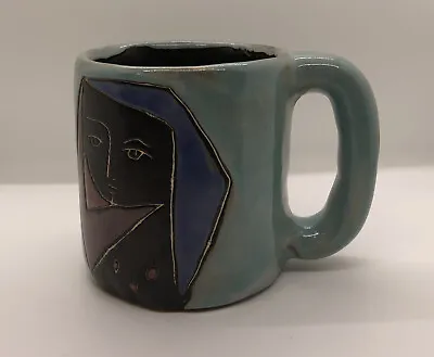 Mara Mexico Stoneware Pottery Mug Woman's Faces Signed 16 Oz Retired Rare • $24.99