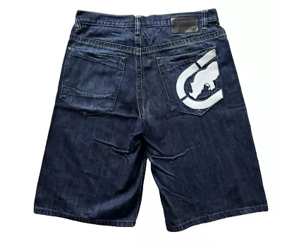 ECKO Unltd Denim Rhino Jean Shorts Baggy Y2k 90’s Skater Street Jhorts Size 36 • $38.88