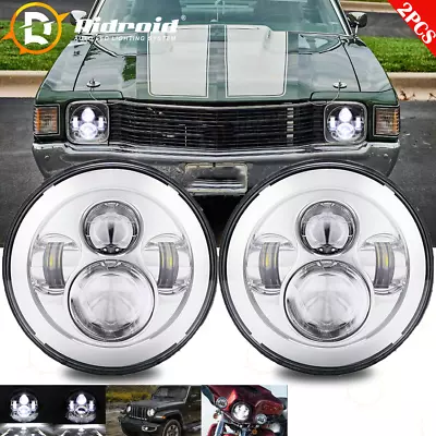 DOT 7Inch Round Led Headlights Hi-Lo Beam For Chevy C10 C20 Pickup G10 G20 Nova • $49.98