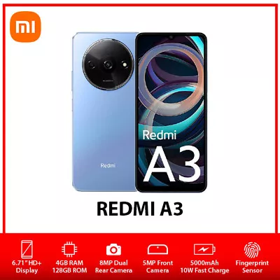 (Unlocked) Xiaomi Redmi A3 Dual SIM Android Mobile Phone AU – Blue/4GB+128GB • $213.53