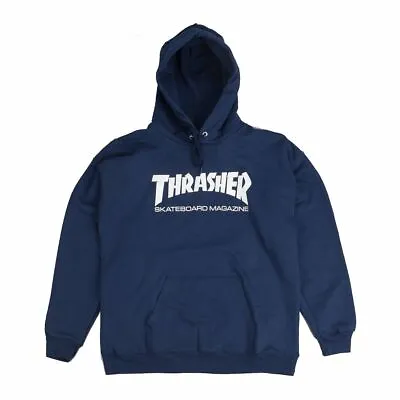 Thrasher Skateboard Magazine Hood Navy White Print Aust Seller Hoody Hoodie New • $105.87