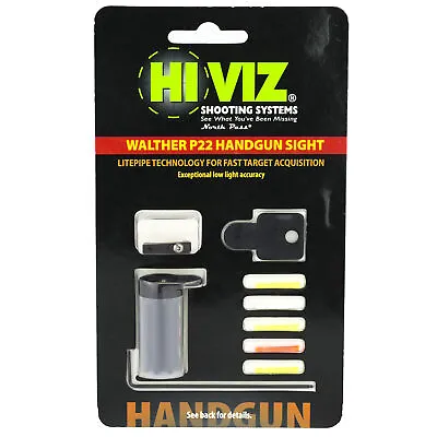 Hi Viz Litepipe Front Sight With Interchangeable Litepipes For Walther P22 & P22 • $31.95