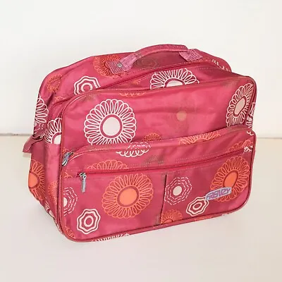 £8.99 • Buy Frenzy Pink Flower Pattern Satchel Travel Shoulder Bag With Adjustable Strap
