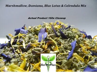 Marshmallow Leaf Damiana Leaf Blue Lotus Calendula Herbal Blend Kosher 8 Ounce • $29.99