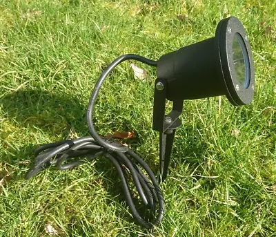 Black Garden Spike Light (ZLC01BS) GU10 Fitting LED Compatible 2m Rubber Flex • £7.99