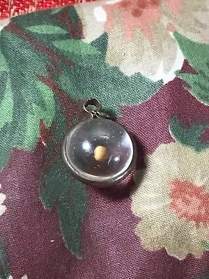 Antique Glass Orb Mustard Seed Pendant Charm • $42
