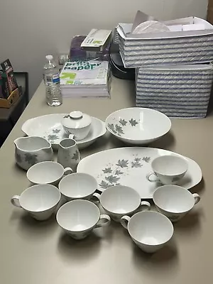 VINTAGE NORITAKE CHINA WILD IVY 14 Pc Tea SETTING #102 Cups Bowls Plates Cream • $29.99
