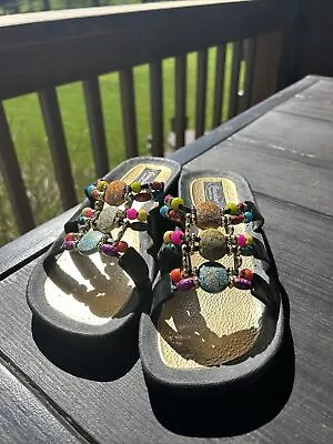 Grandco Women's Mystical Slide Beaded Waterproof Molded Sole Sandals Sz 7 Shoes • $24.99