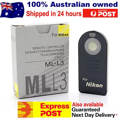 ML-L3 Infrared Remote Control For Nikon D7000 D5100 D5000 D3000 D90 D80 MLL3 OZ • $5.80