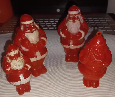 Vintage Lot Hard Plastic Candy Containers Ornaments Some DAMAGE Santa Claus • $4.99
