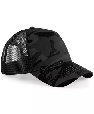 Personalised Snapback Trucker Hat Camo Cap Half Mesh Baseball Cap Mens Womens • £13.99