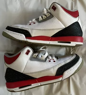 Nike Air Jordan Retro 3 GS Fire Red 2013 Size 7Y 398614-120 • $50