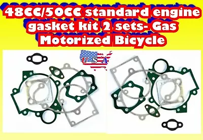 48CC/50CC Standard Engine Gasket Kit 2 Sets- Gas Motorized Bicycle • $11.99