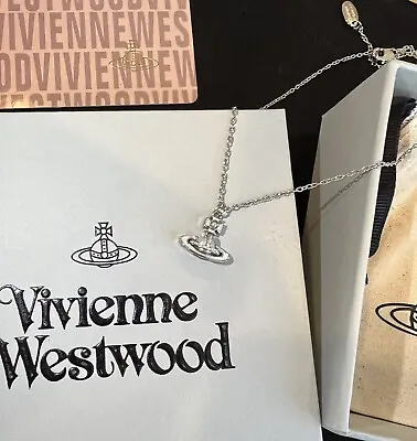 New~ Vivienne Westwood Nana Pendant Silver Tone Half Pearl Orb Necklace • $89