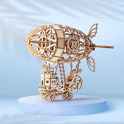 ROKR 3D DIY Wooden Puzzle Wood Craft Toy Kits Laser Cutting Airship For Adult • £12.99