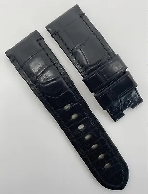 $225 • Buy Authentic Officine Panerai 24mm X 22mm Black Alligator Watch Strap Band OEM