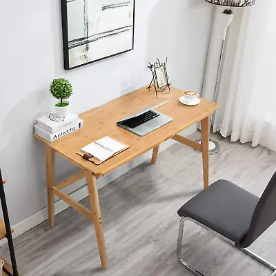 $250.99 • Buy Writing Computer Desk 46″ Bamboo Home Office Table With 2 Drawers