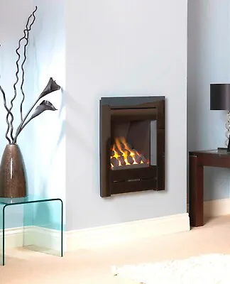 £485.94 • Buy GAS FIRE BLACK INSET FULL DEPTH WALL INSET MOUNTED GLASS FRAME COAL 4Kw HEAT