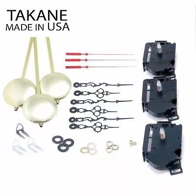 $45.20 • Buy USA Takane Pendulum Clock Movements Kit And More, 1  Shaft Length (Set Of 3)