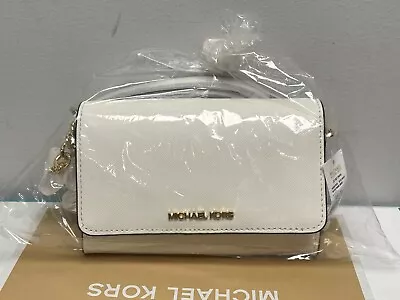 Michael Kors Jet Set Travel Medium Phone Crossbody  OPTIC WHITE 35SOGTV2L - NEW • $119.99