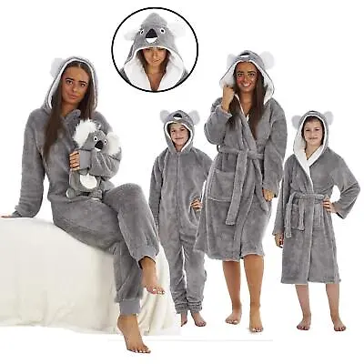 £19.99 • Buy Ladies Girls Mum & Daughter Matching KOALA Snuggle Fleece Dressing Gown 1Onesie